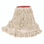 Rubbermaid Commercial Super Stitch Looped-End Wet Mop Head, Cotton/Synthetic, Large Size, Red/White