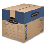 Bankers Box SmoothMove Prime Moving/Storage Boxes, Hinged Lid, Regular Slotted Container (RSC), 18" x 24" x 18", Brown/Blue, 6/Carton