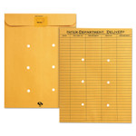 Quality Park Brown Kraft Resealable Redi-Tac Interoffice Envelope, #97, One-Sided Five-Column Format, 10 x 13, Brown Kraft, 100/Box