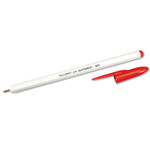 AbilityOne 7520010594125 SKILCRAFT Ballpoint Pen, Stick, Medium 1 mm, Red Ink, White Barrel, Dozen (NSN0594125) View Product Image