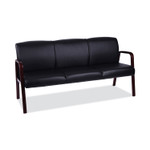 Alera Reception Lounge WL 3-Seat Sofa, 65.75w x 26d.13 x 33h, Black/Mahogany View Product Image