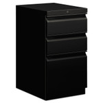 HON Brigade Mobile Pedestal with Pencil Tray Insert, Left or Right, 3-Drawers: Box/Box/File, Letter, Black, 15" x 19.88" x 28" (HON33720RP) View Product Image