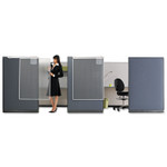 Quartet Workstation Privacy Screen, 36w x 48d, Translucent Clear/Silver Product Image 