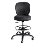 Safco Vue Heavy-Duty Extended-Height Stool, Supports Up to 350 lb, 23" to 32.5" Seat Height, Black Vinyl Seat, Black Base