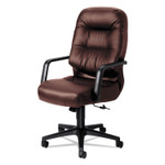 HON Pillow-Soft 2090 Series Executive High-Back Swivel/Tilt Chair, Supports 300 lb, 16.75" to 21.25" Seat, Burgundy, Black Base (HON2091SR69T) View Product Image