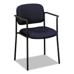 HON VL616 Stacking Guest Chair with Arms, Fabric Upholstery, 23.25" x 21" x 32.75", Navy Seat, Navy Back, Black Base (BSXVL616VA90) View Product Image