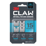3M Claw Drywall Picture Hanger, Stainless Steel, 15 lb Capacity, 5 Hooks and 5 Spot Markers