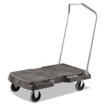 Rubbermaid Commercial Triple Trolley Platform Truck with Angled-Loop Handle, 500 lb Capacity, 20.5 x 32.5 x 35, Black