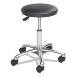 Safco Height-Adjustable Lab Stool, Backless, Supports Up to 250 lb, 16" to 21" Seat Height, Black Seat, Chrome Base (SAF3434BL) View Product Image