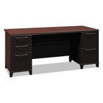 Bush Enterprise Collection 72W Double Pedestal Desk, 70.13w x 28.63d x 29.75h, Mocha Cherry (Box 1 of 2) View Product Image