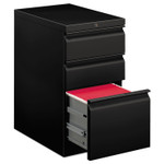 HON Brigade Mobile Pedestal with Pencil Tray Insert, Left or Right, 3-Drawers: Box/Box/File, Letter, Black, 15" x 22.88" x 28" (HON33723RP) View Product Image