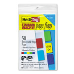 Redi-Tag Removable Page Flags, Red/Blue/Green/Yellow/Purple, 10/Color, 50/Pack (RTG76820) View Product Image