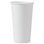 SOLO Single-Sided Poly Paper Hot Cups, 20 oz, White, 600/Carton