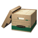 Bankers Box STOR/FILE Medium-Duty 100% Recycled Storage Boxes, Letter/Legal Files, 12.5" x 16.25" x 10.25", Kraft/Green, 12/Carton (FEL12770) View Product Image