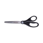 Universal Stainless Steel Office Scissors, Pointed Tip, 7" Long, 3" Cut Length, Black Straight Handle (UNV92008) View Product Image
