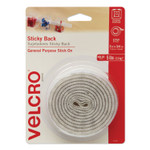 VELCRO Brand Sticky-Back Fasteners with Dispenser, Removable Adhesive, 0.75" x 5 ft, White (VEK90087) View Product Image