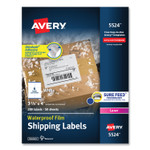 Avery Waterproof Shipping Labels with TrueBlock and Sure Feed, Laser Printers, 3.33 x 4, White, 6/Sheet, 50 Sheets/Pack (AVE5524) View Product Image