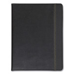 Samsill Slimline Padfolio, Leather-Look/Faux Reptile Trim, Writing Pad, Black