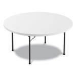 Alera Round Plastic Folding Table, 60" Diameter x 29.25h, White
