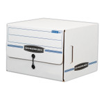 Bankers Box SIDE-TAB Storage Boxes, Letter Files, White/Blue, 12/Carton (FEL00061) View Product Image
