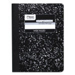 Mead Composition Book, Wide/Legal Rule, Black Cover, (100) 9.75 x 7.5 Sheets MEA09910