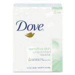 Dove Sensitive Skin Bath Bar, Unscented, 4.5 oz Bar, 8 Bars/Pack, 9 Packs/Carton (DVOCB613789) View Product Image