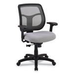Eurotech Apollo Mid-Back Mesh Chair, 18.1" to 21.7" Seat Height, Silver Seat, Silver Back, Black Base (EUTMT9400SR) View Product Image