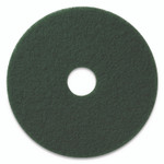 Americo Scrubbing Pads, 17" Diameter, Green, 5/Carton