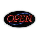 COSCO LED OPEN Sign, 10.5 x 20.13, Red and Blue Graphics