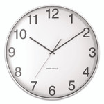 Union & Scale Essentials Classic Round Wall Clock, 12" Overall Diameter, Silver Case, 1 AA (sold separately)