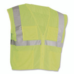 PIP ANSI Class 2 Four Pocket Zipper Safety Vest, Polyester Mesh, 4X-Large, Hi-Viz Lime Yellow