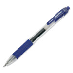 AbilityOne 7520016473134 SKILCRAFT Gel Pen, Retractable, Fine 0.5 mm, Blue Ink, Clear/Blue Barrel, Dozen (NSN6473134) View Product Image