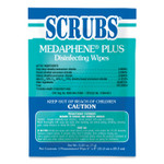 SCRUBS MEDAPHENE Plus Disinfectant Wet Wipes, 1-Ply, 6 x 8, Citrus, White, Individual Foil Packets, 100/Carton