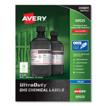 Avery UltraDuty GHS Chemical Waterproof and UV Resistant Labels, 2 x 4, White, 10/Sheet, 50 Sheets/Pack (AVE60525) View Product Image