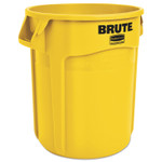 Rubbermaid Commercial Vented Round Brute Container, 20 gal, Plastic, Yellow