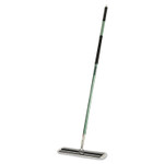 AbilityOne SKILCRAFT 3M Easy Scrub Flat Mop Tool, 16" Wide White Microfiber Head, 54" Green Aluminum Handle (NSN5748715) View Product Image