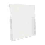 deflecto Counter Top Barrier with Full Shield, 31.75" x 6" x 36", Polycarbonate, Clear, 2/Carton