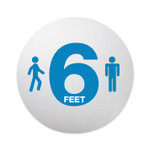 deflecto Personal Spacing Discs, 6 Feet Apart, 20" dia, Clear/Medium Blue, 50/Carton