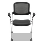 HON VL314 Mesh Back Nesting Chair, Supports Up to 250 lb, 19" Seat Height, Black Seat, Black Back, Silver Base (BSXVL314SLVR) View Product Image