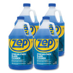 Zep Commercial Streak-Free Glass Cleaner, Pleasant Scent, 1 gal Bottle, 4/Carton