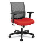 HON Convergence Mid-Back Task Chair, Swivel-Tilt, Supports Up to 275 lb, 16.5" to 21" Seat Height, Red Seat, Black Back/Base