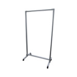 Ghent Acrylic Mobile Divider with Thermometer Access Cutout, 38.5" x 23.75" x 74.19", Clear Product Image 