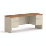 HON 38000 Series Kneespace Credenza, 72w x 24d x 29.5h, Harvest/Putty