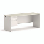 HON 38000 Series Single Pedestal Credenza, Left, 72w x 24d x 29.5h, Silver/Gray