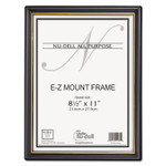 NuDell EZ Mount Document Frame with Trim Accent and Plastic Face, Plastic, 8.5 x 11 Insert, Black/Gold, 18/Carton (NUD11818) View Product Image