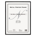NuDell Metal Poster Frame, Plastic Face, 18 x 24, Black