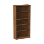 Alera Valencia Series Bookcase, Five-Shelf, 31.75w x 14d x 64.75h, Modern Walnut