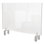 Ghent Clear Partition Extender with Attached Clamp, 29 x 3.88 x 24, Thermoplastic Sheeting Product Image 