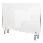 Ghent Clear Partition Extender with Attached Clamp, 36 x 3.88 x 24, Thermoplastic Sheeting View Product Image