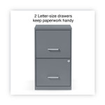 Alera Soho Vertical File Cabinet, 2 Drawers: File/File, Letter, Charcoal, 14" x 18" x 24.1"